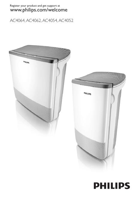 philips 空气净化器AC4064, AC4062, AC4054, AC4052 说明书