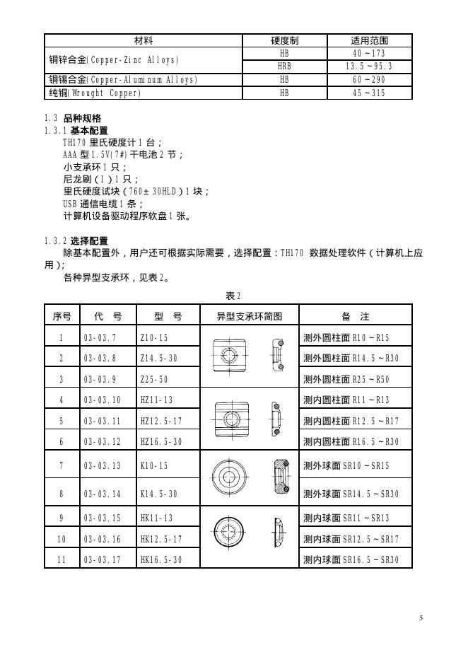 时代TH170 系列里氏硬度仪 使用说明书_第5页