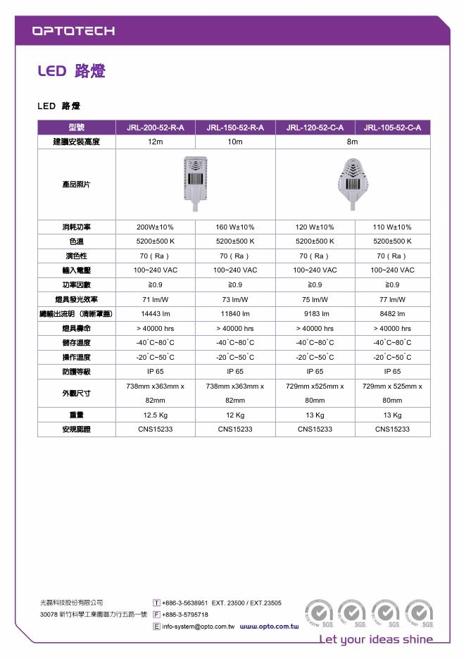 OPTOTECH <em>LED</em>路灯说明书 海报