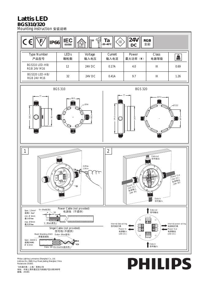 PHILIPS Lattis <em>LED</em> BGS310/320 安装说明 海报