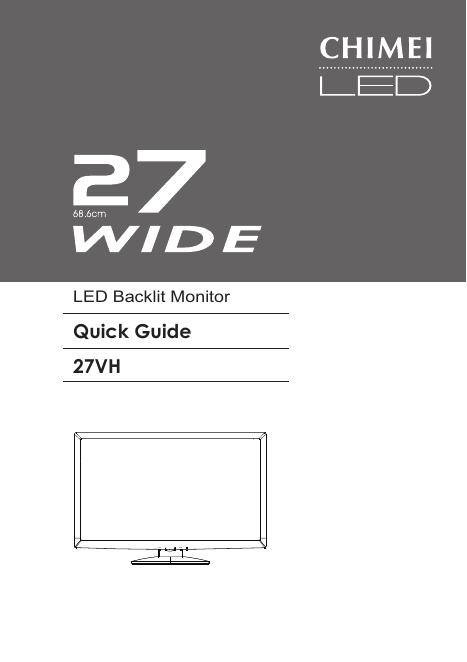 CHIMEI 27 WIDE <em>LED</em> Backlit Monitor Quick Guide 27VH 说明书 海报