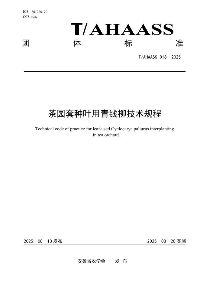 T/AHAASS 018-2025 标准预览
