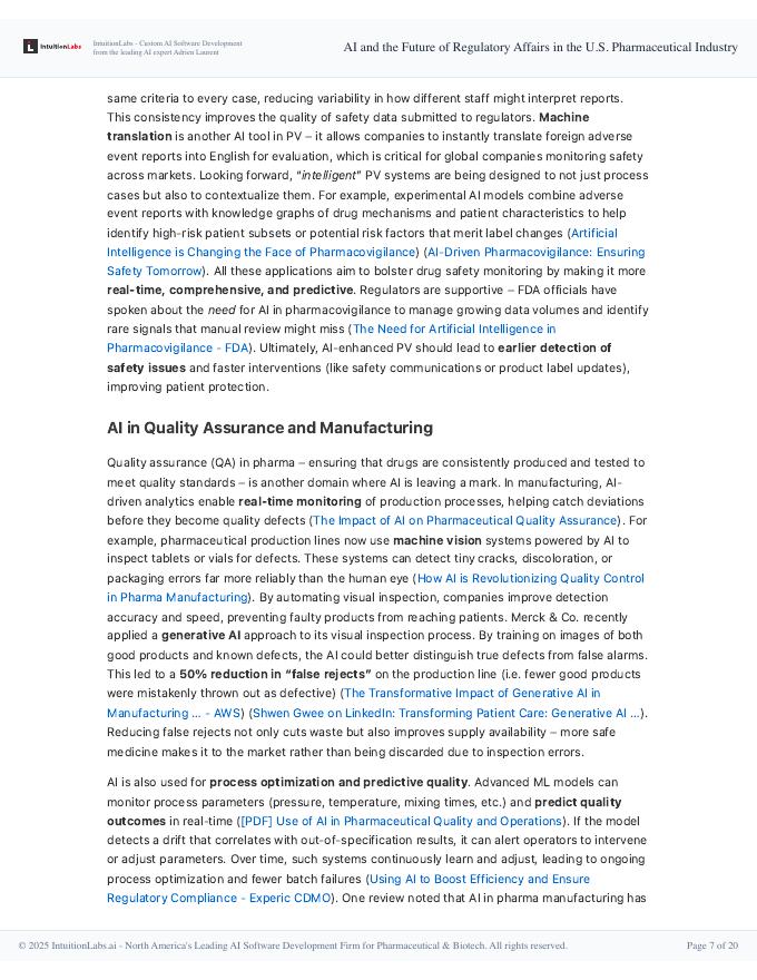 IntuitionLabs：2025年人工智能与美国制药行业监管事务的未来研究报告（英文版）_第7页