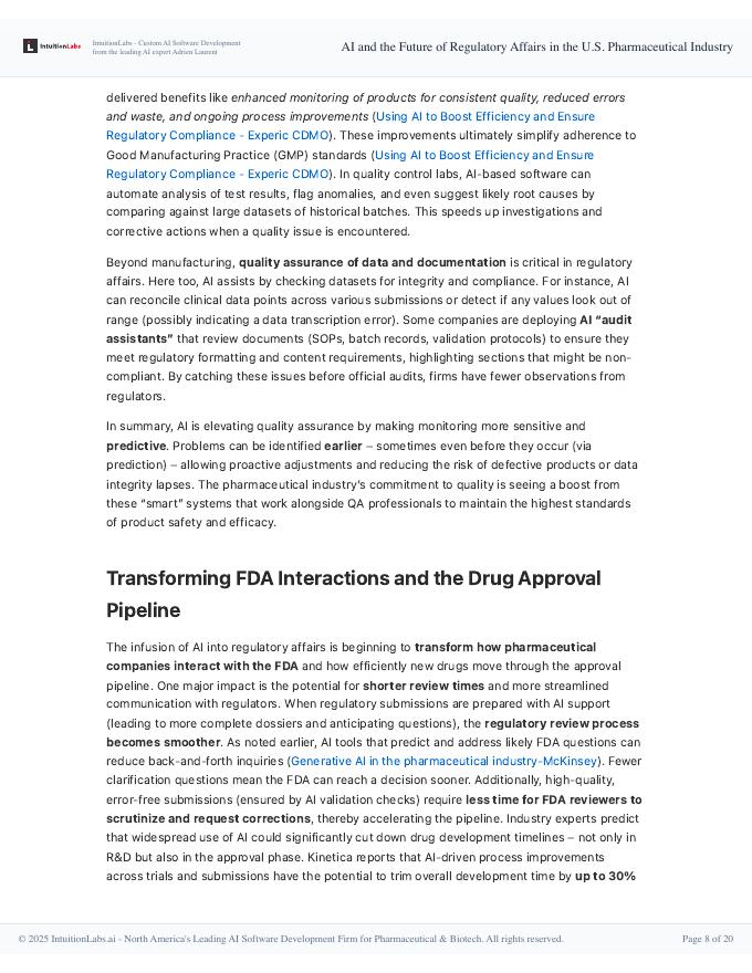 IntuitionLabs：2025年人工智能与美国制药行业监管事务的未来研究报告（英文版）_第8页