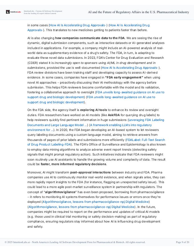 IntuitionLabs：2025年人工智能与美国制药行业监管事务的未来研究报告（英文版）_第9页