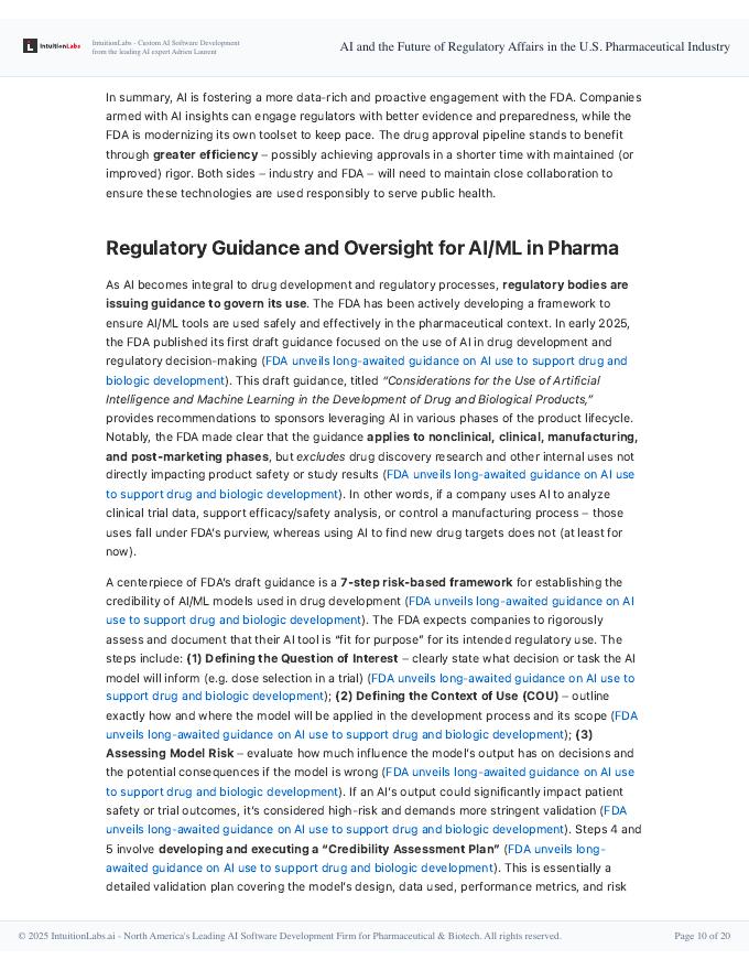 IntuitionLabs：2025年人工智能与美国制药行业监管事务的未来研究报告（英文版）_第10页