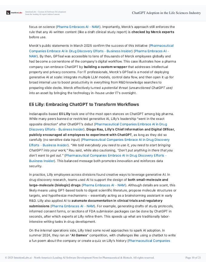 IntuitionLabs：2025年生命科学行业中ChatGPT的应用研究报告（英文版）_第10页