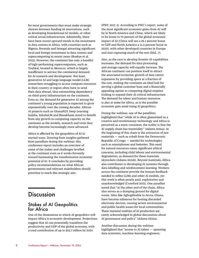加拿大国际治理创新中心CIGI：2025年地缘政治人工智能棋盘：保障非洲共享资源会议报告（英文版）_第8页