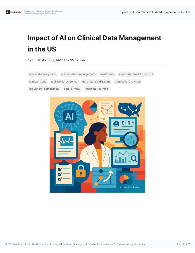 IntuitionLabs：2025年<em>人工智能</em>（AI）对美国临床数据管理的影响研究报告（英文版） 海报