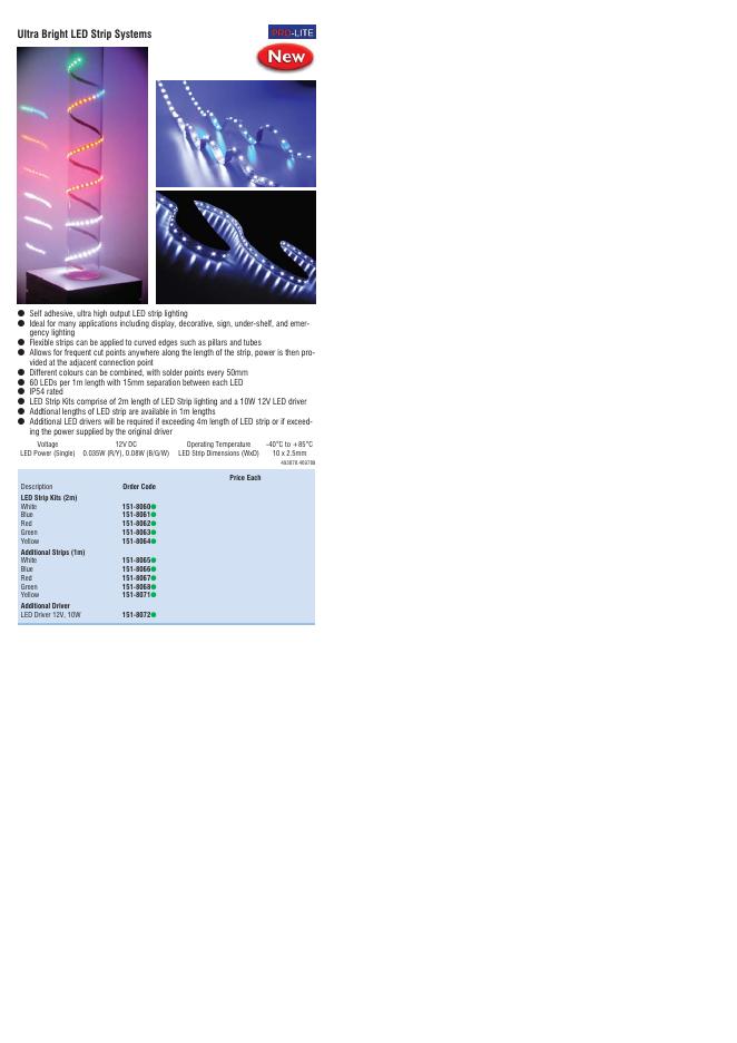 Ultra Bright <em>LED</em> Strip Systems 说明书 海报