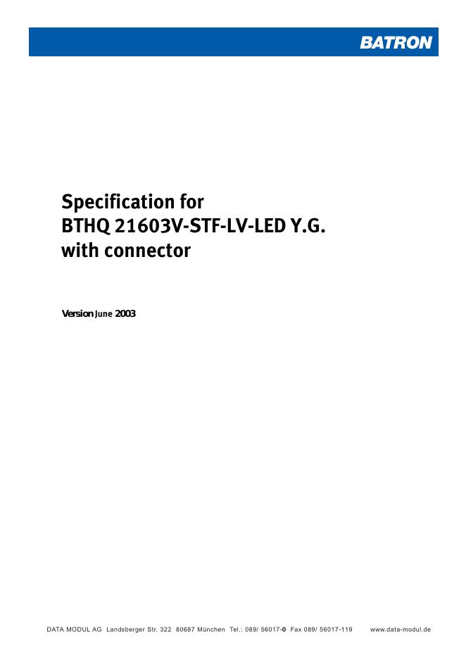 BATRON BTHQ 21603V-STF-LV-<em>LED</em> Y.G.说明书 海报