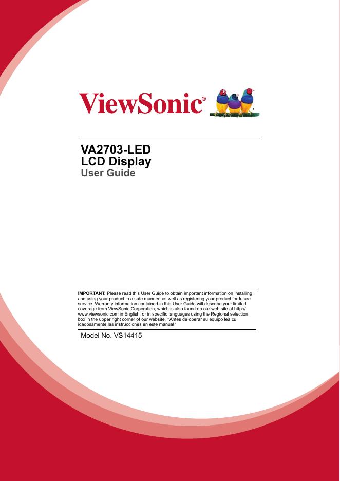 VA2703-<em>LED</em> LCD显示器使用说明书 海报