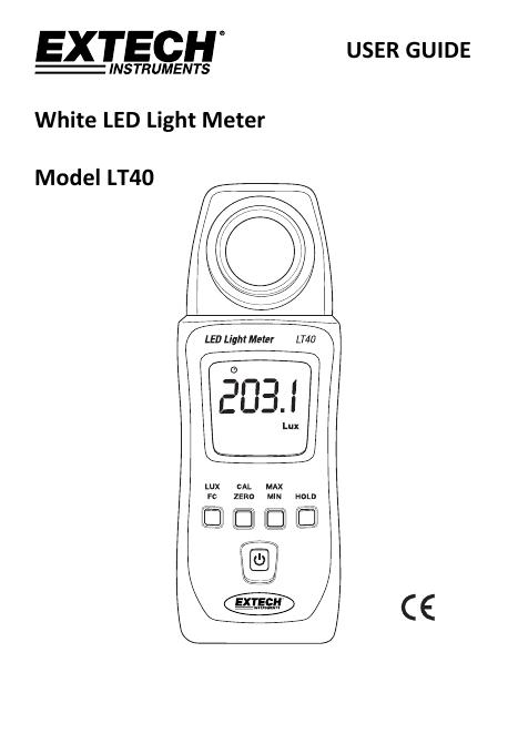 Extech LT40 <em>LED</em> Light Meter 使用说明书 海报
