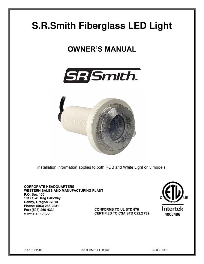 S.R.Smith Fiberglass <em>LED</em> Light使用说明书 海报