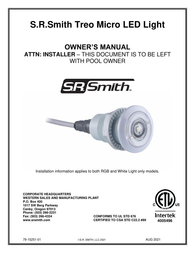 S.R.Smith Treo Micro <em>LED</em> Light使用说明书 海报