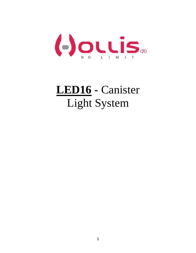Hollis <em>LED</em>16 Canister Light System使用说明书 海报