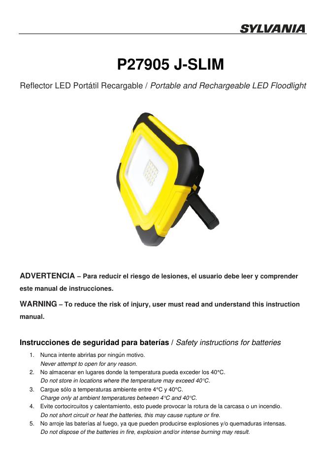 J-SLIM便携式可充电<em>LED</em>泛光灯使用说明书 海报