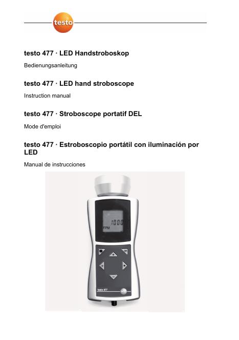 testo 477 <em>LED</em>光源测量仪器使用说明书 海报