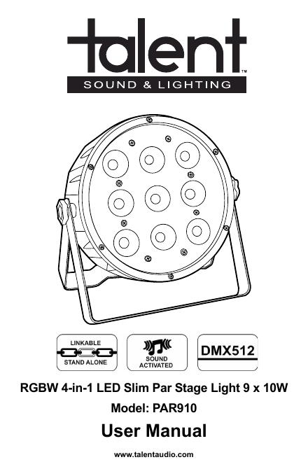 PAR910 RGBW 4-in-1 <em>LED</em> Slim Par Stage Light 说明书 海报