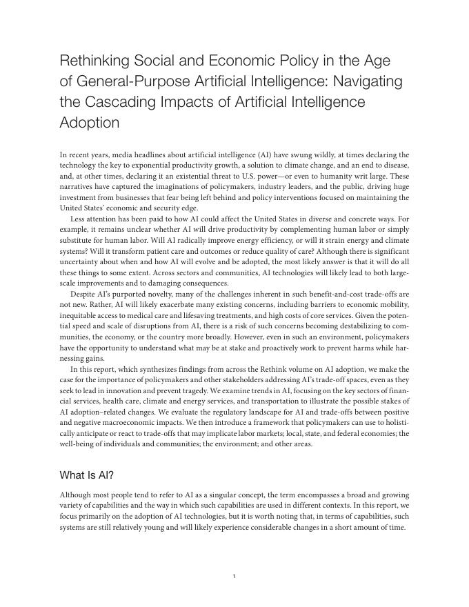 Rand兰德：2025年在通用人工智能时代重新思考社会和经济政策-探索人工智能采用的级联影响报告（英文版）_第9页