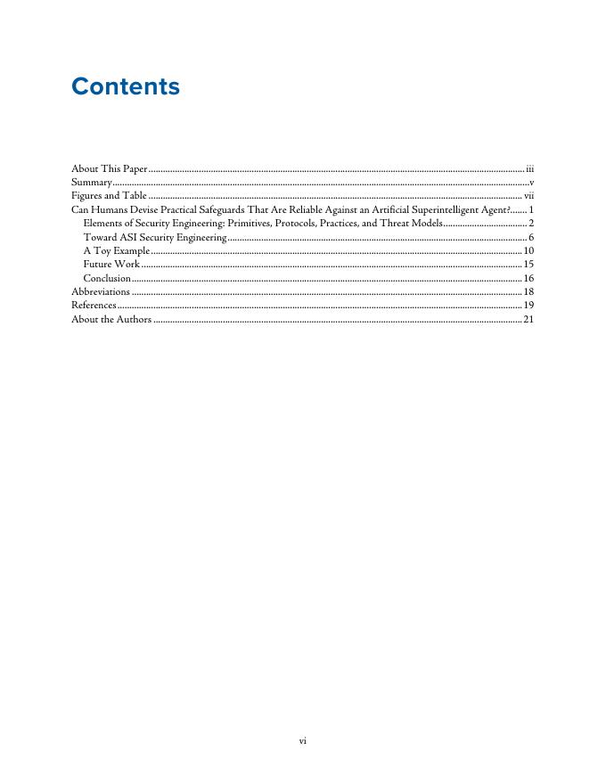 Rand兰德：2025年人类能否设计出可靠的实用安全措施来对抗人工超智能代理？（英文版）_第6页