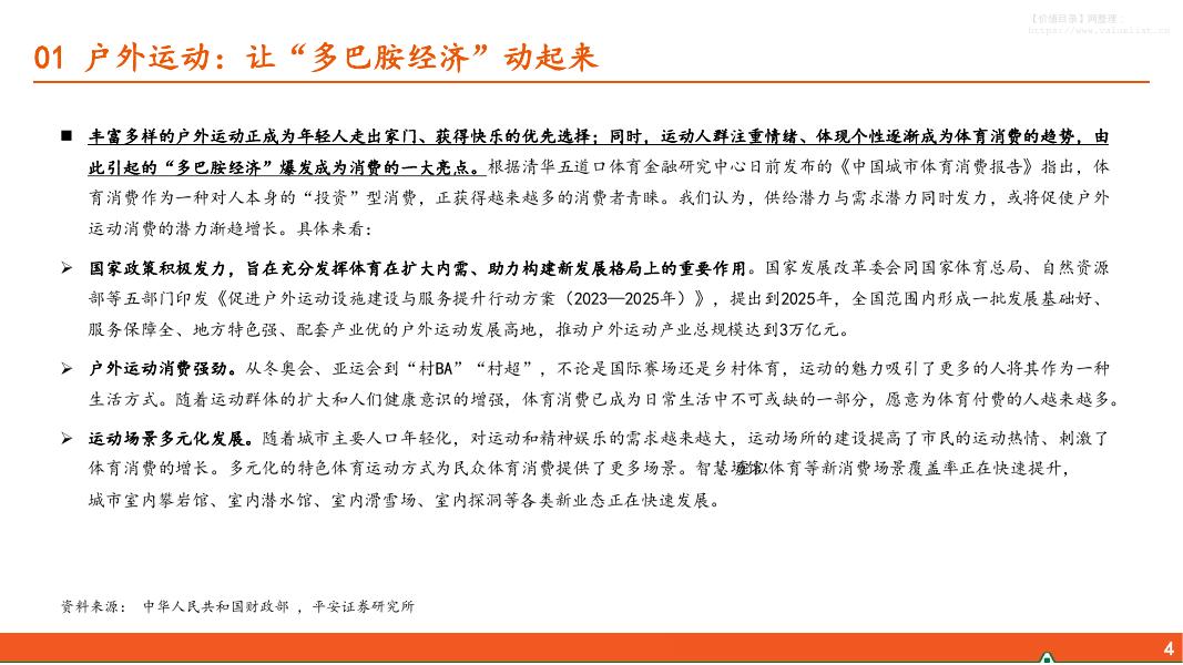 平安证券：户外运动让“多巴胺经济”动起来——情绪消费专题系列之一_第4页