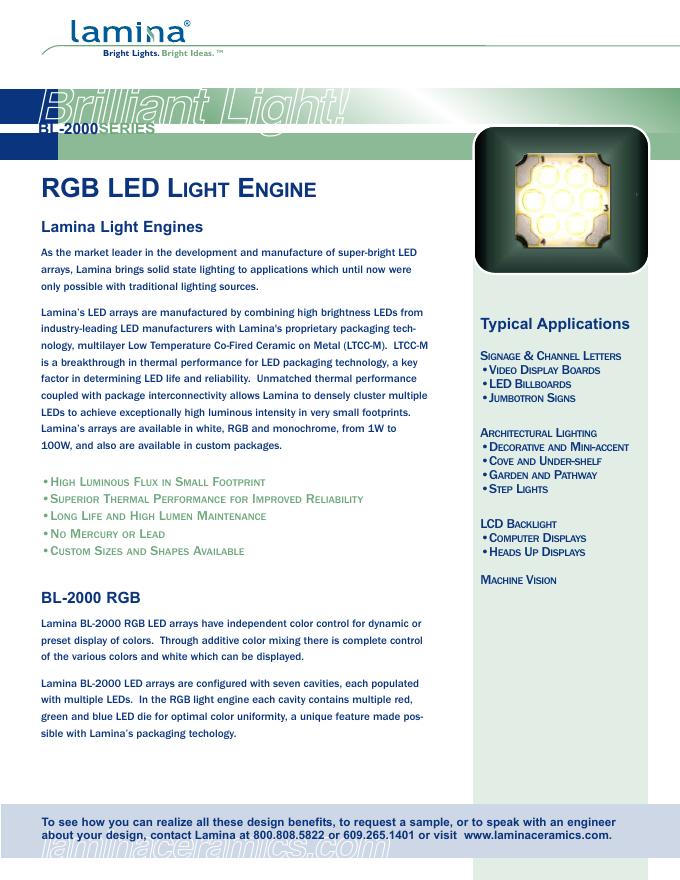 RGB <em>LED</em> LIGHT ENGINE 数据手册 海报