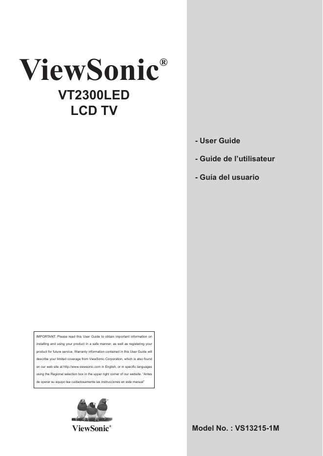 ViewSonic VT2300<em>LED</em> LCD TV 使用手册 海报