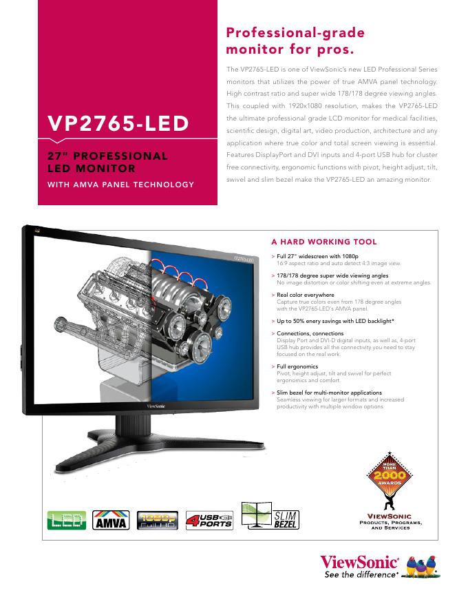 优派 VP2765-<em>LED</em> 使用手册 海报