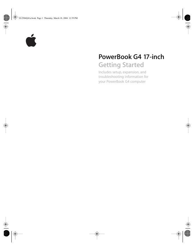 apple PowerBook G4 17-inch Getting Started <em>入门</em>手册 海报