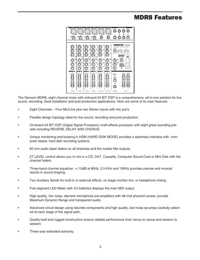 SAMSON MDR8 用户手册_第5页