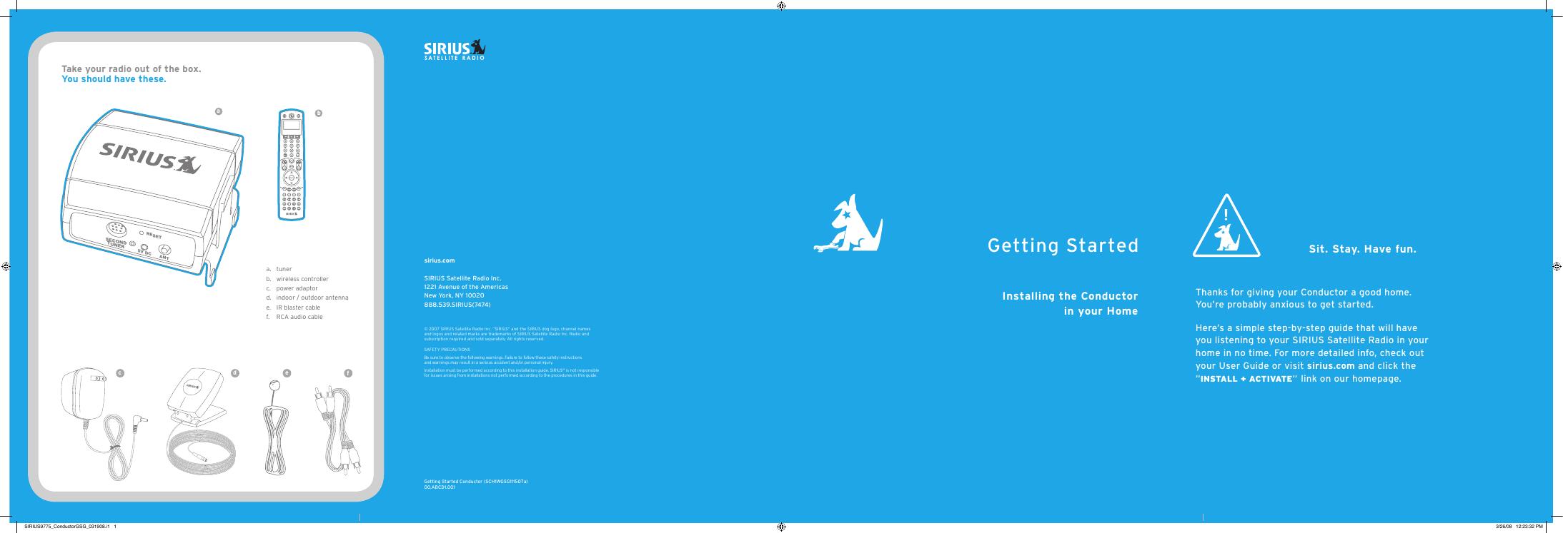 SIRIUS SIRIUS9775 <em>入门</em>手册 海报