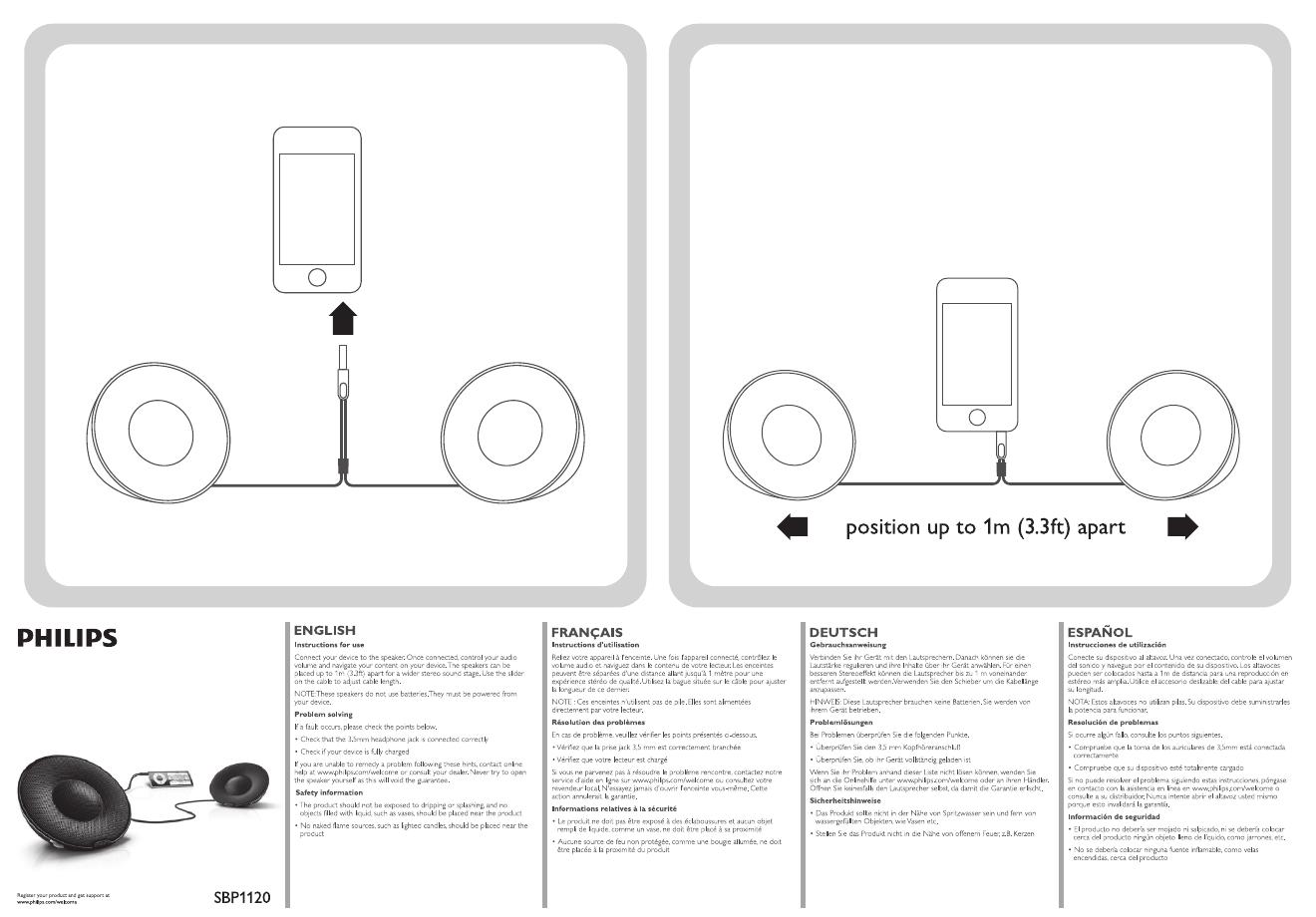 PHILIPS SBP1120 快速<em>入门</em>指南(中文（简体）) 海报