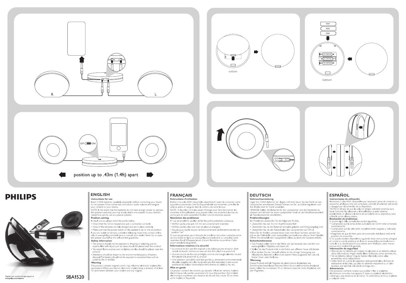 PHILIPS SBA1520 快速<em>入门</em>指南(中文（简体）) 海报