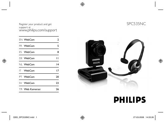 PHILIPS SPC535NC 快速<em>入门</em>指南(英文) 海报