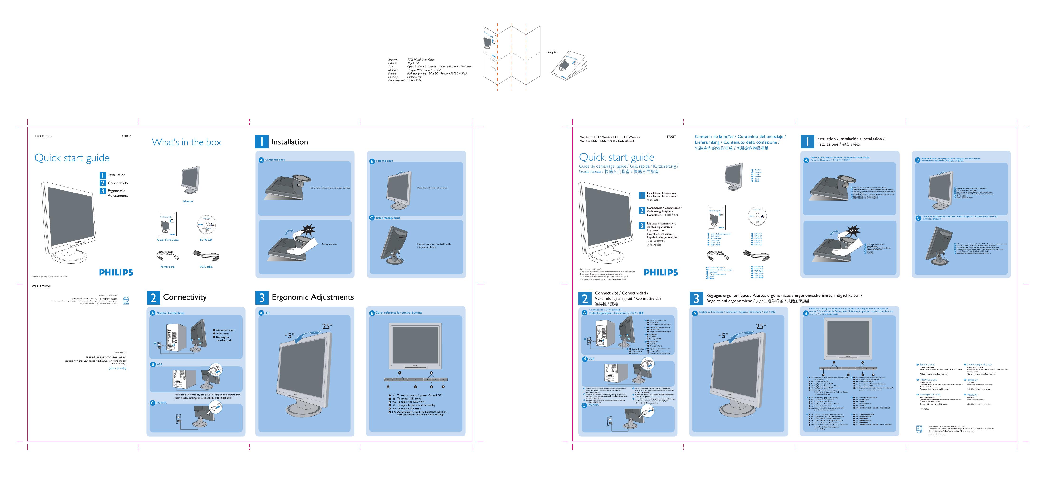 PHILIPS LCD Monitor 170S7 快速<em>入门</em>指南(英文) 海报