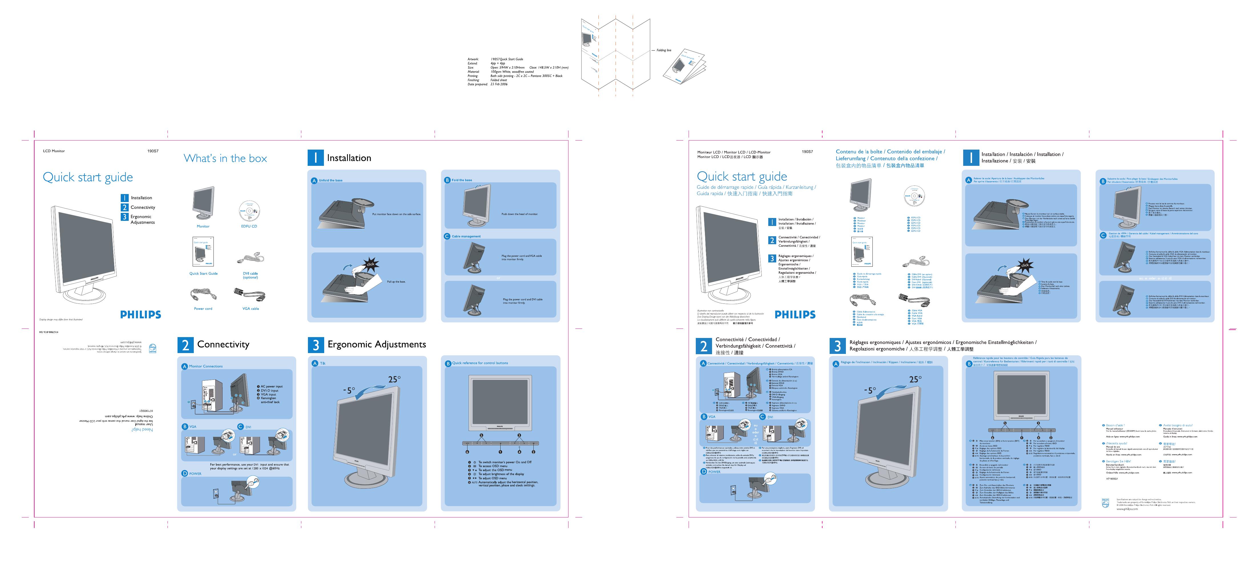 PHILIPS LCD Monitor 190s7快速<em>入门</em>指南(英文) 海报