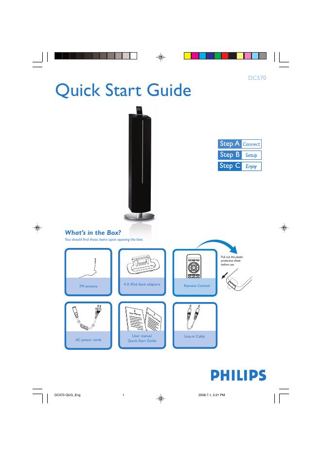 PHILIPS DC570 快速<em>入门</em>指南(英文) 海报