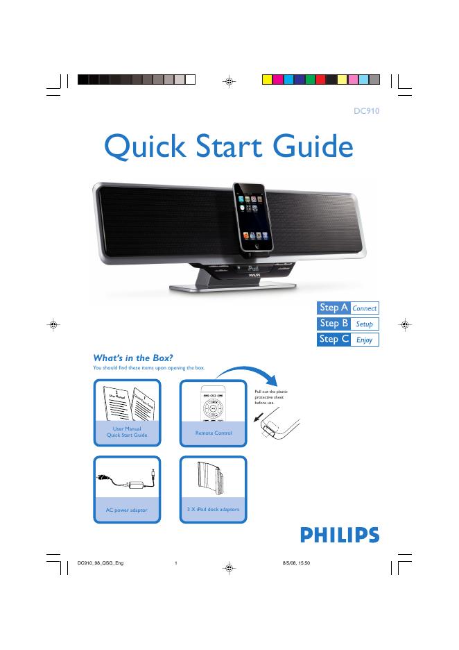 PHILIPS DC910 快速<em>入门</em>指南(英文) 海报