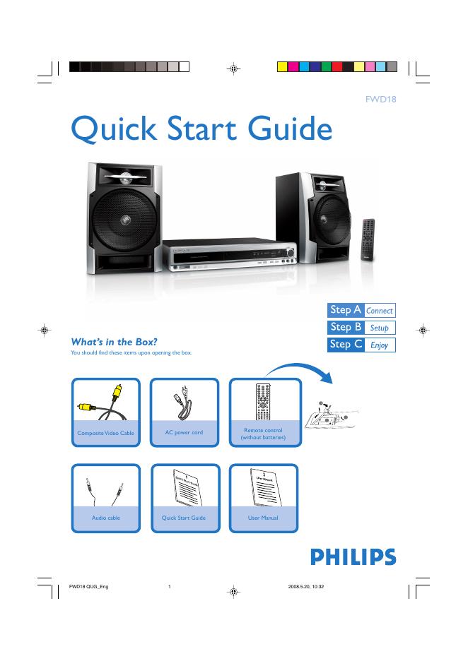 PHILIPS FWD18 快速<em>入门</em>指南(英文) 海报