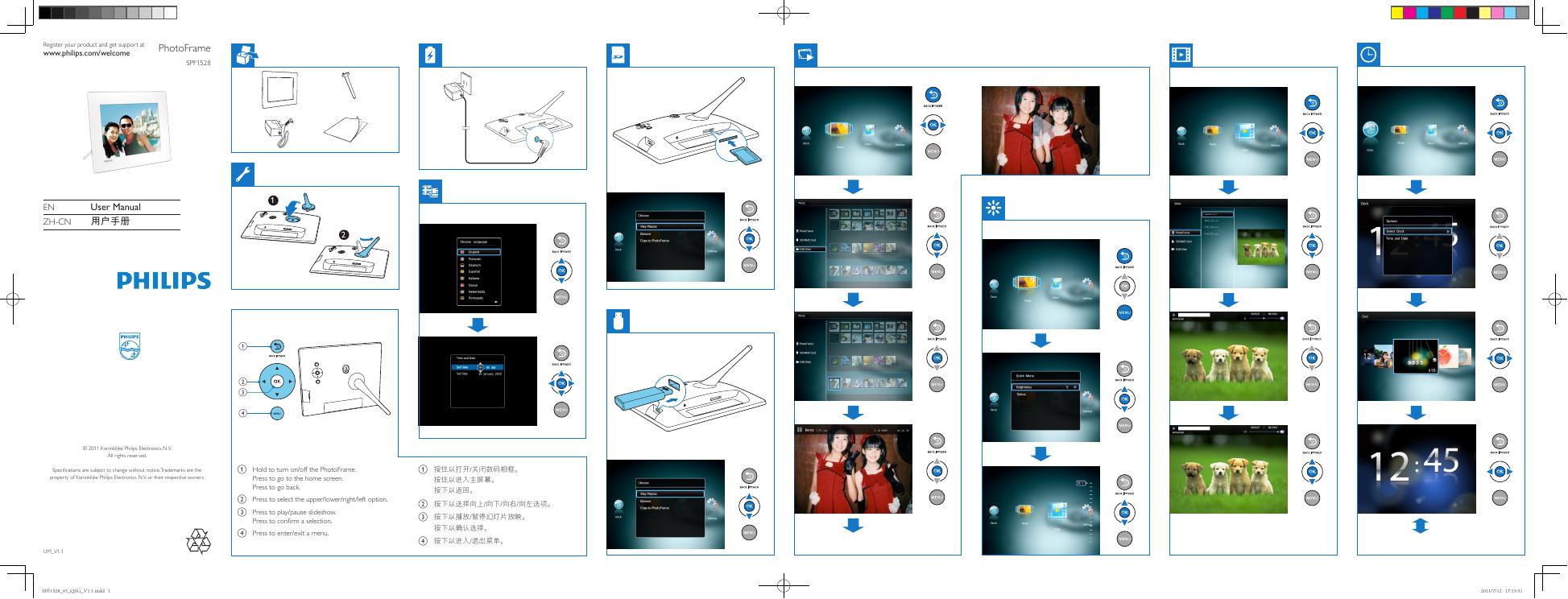 PHILIPS PhotoFrame SPF1528 快速<em>入门</em>指南 海报
