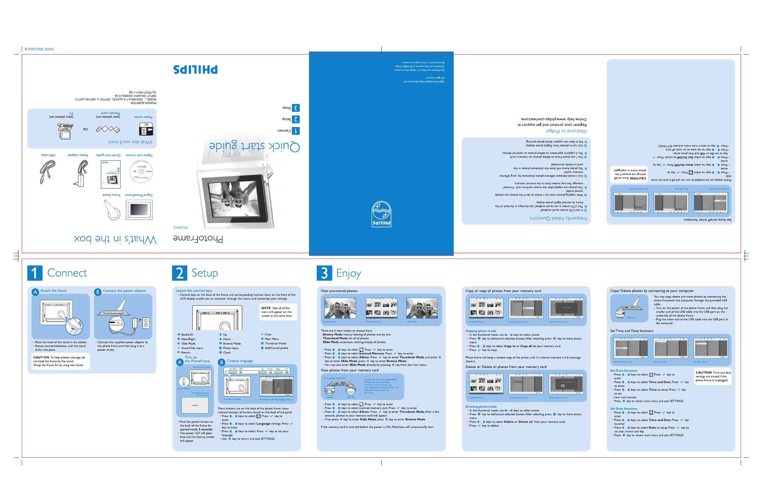 PHILIPS PhotoFrame 7FF2FPAS 快速<em>入门</em>指南(英文) 海报