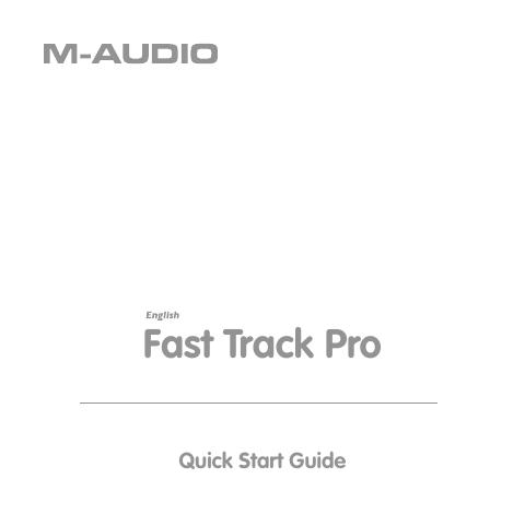 M-AUDIO Fast Track Pro 快速<em>入门</em>指南 海报