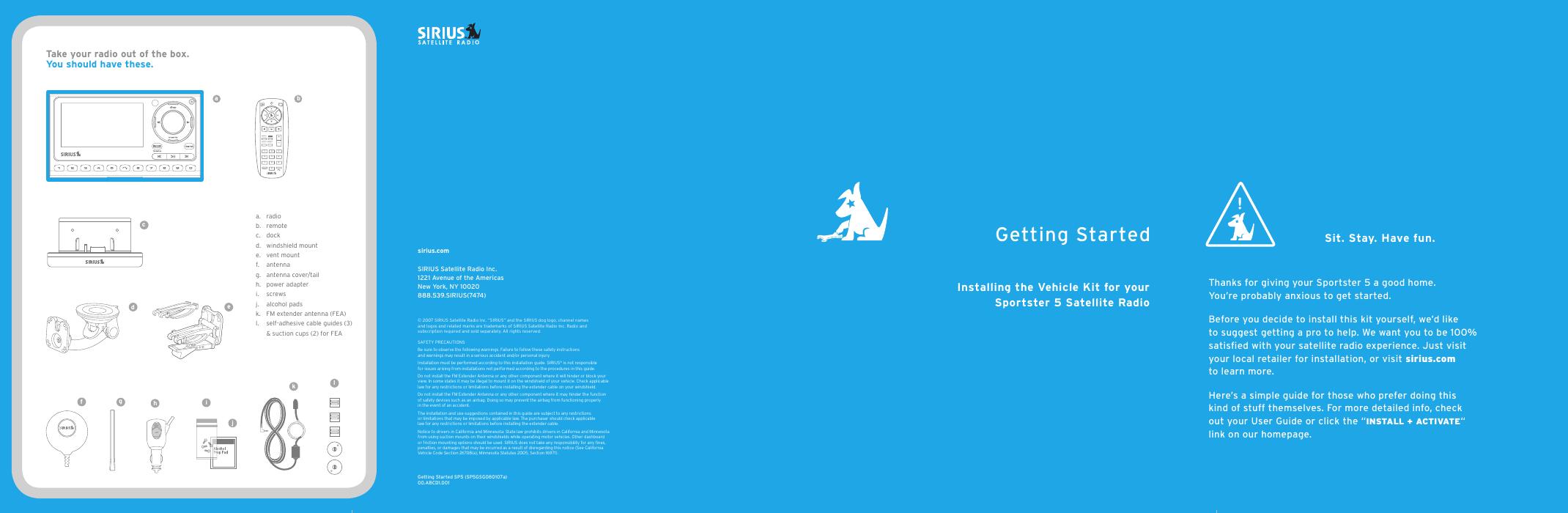 SIRIUS Sportster 5 Satellite Radio 快速<em>入门</em>指南 海报