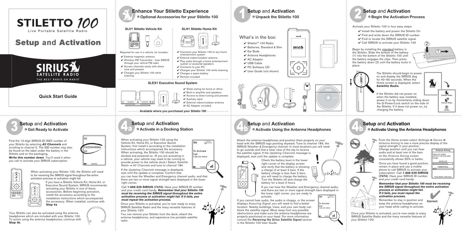 SIRIUS STILETTO 100 快速<em>入门</em>指南 海报