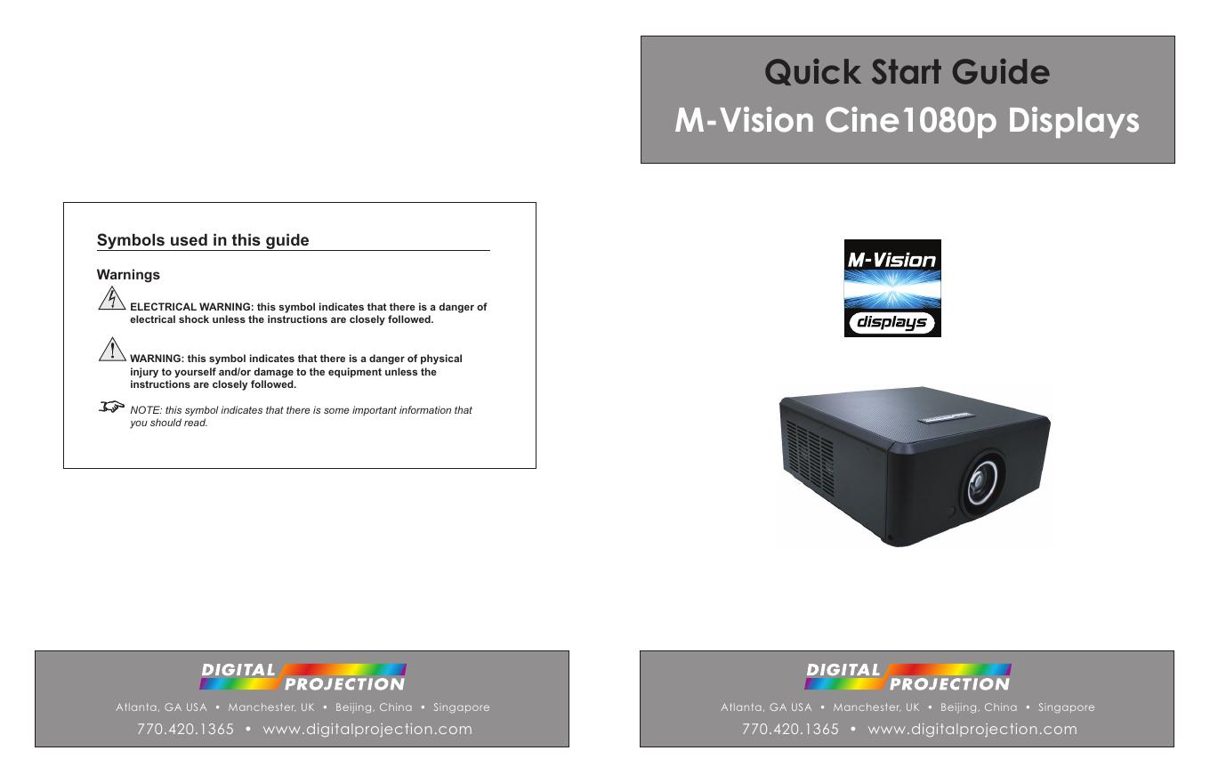 M-Vision Cine1080p Displays 快速<em>入门</em>指南 海报