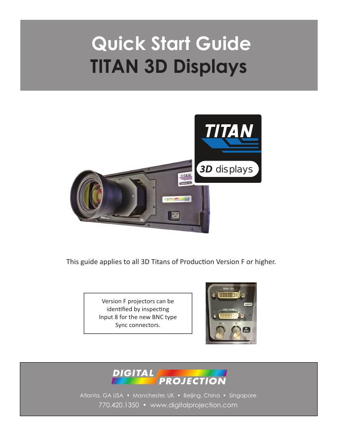 TITAN 3D Displays 快速<em>入门</em>指南 海报