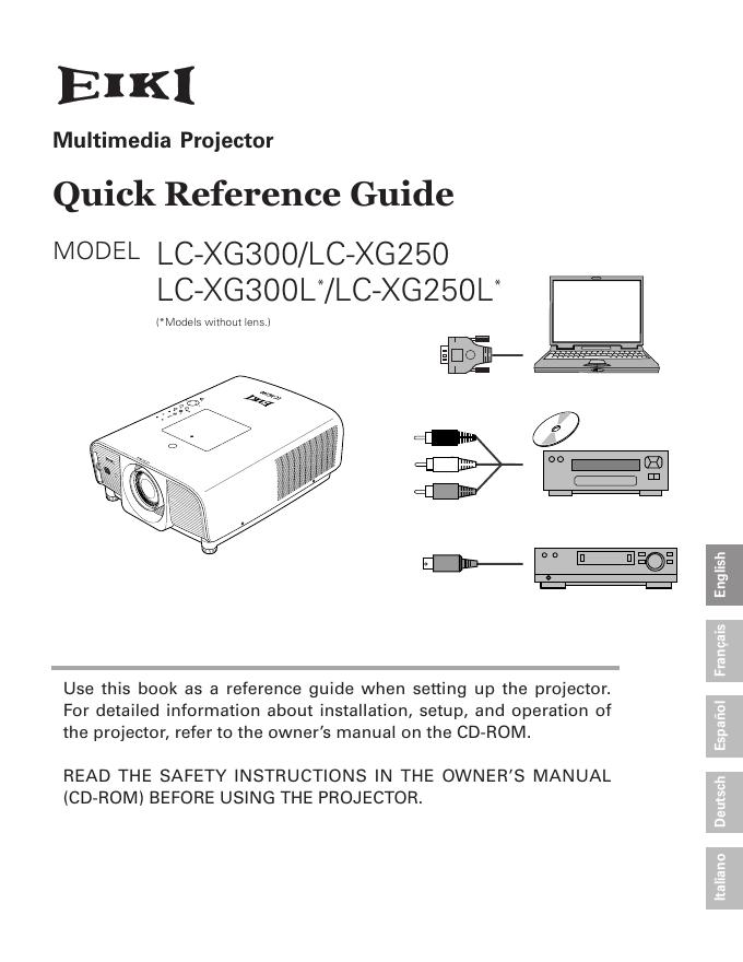 EIKI LC-XG300/LC-XG250 LC-XG300L*/LC-XG250L*快速<em>入门</em>指南 海报