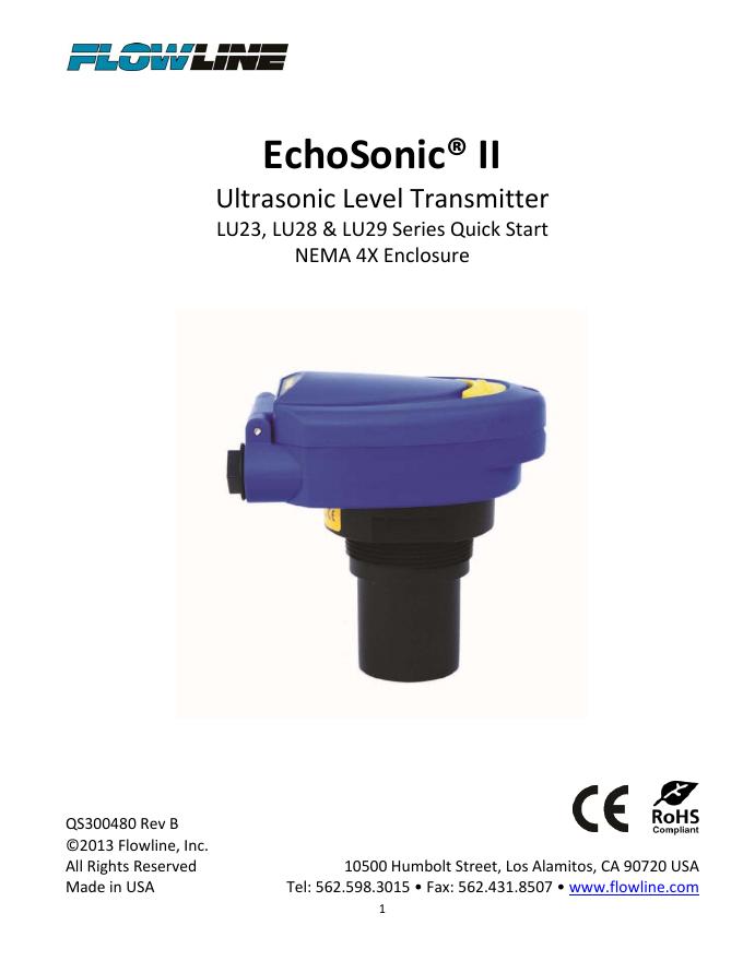 EchoSonic® II超声波液位变送器LU23、LU28和LU29系列快速<em>入门</em>指南 海报