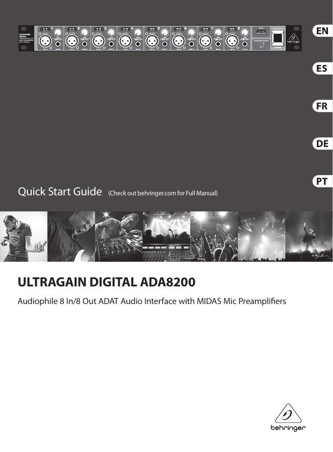 Behringer ULTRAGAIN DIGITAL ADA8200快速<em>入门</em>指南 海报
